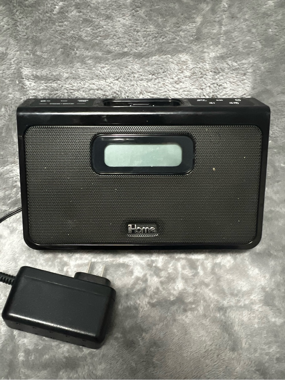 iHome Black Portable Speaker Clock with AC Adapter